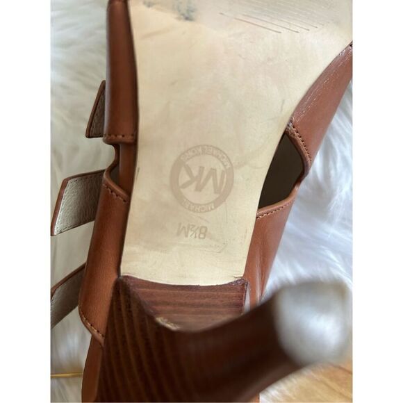 Michael kors brown leather strapped heels size 8.5 - Picture 6 of 9